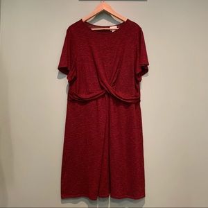 Ava & Viv Red T-Shirt Dress 1X